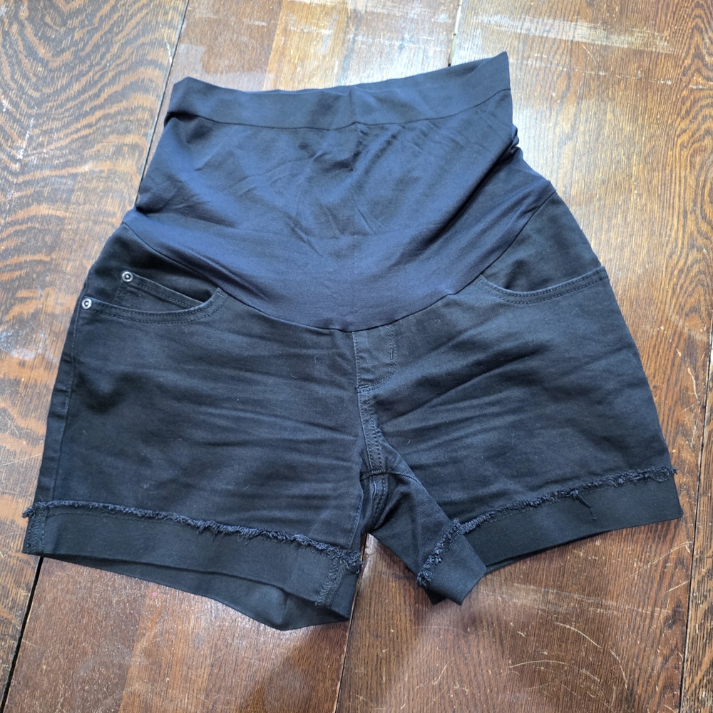 Sonoma black shorts full-panel stretchy waistband maternity wear Size 4